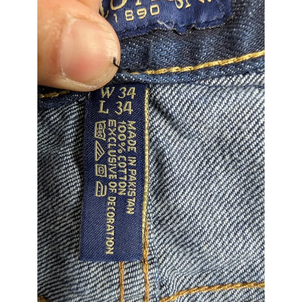 U.S.‎ Polo Assn Mens Dark Wash Straight Leg Denim Jeans 34x34